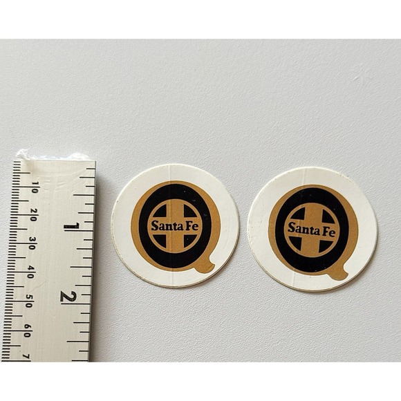 Vintage Santa Fe Railroad Stickers Set Of Two. 1.5" Tall - Picture 2 of 3